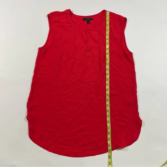 J Crew Red Drapey Keyhole Blouse Sleeveless Top Size 6 - Picture 7 of 9